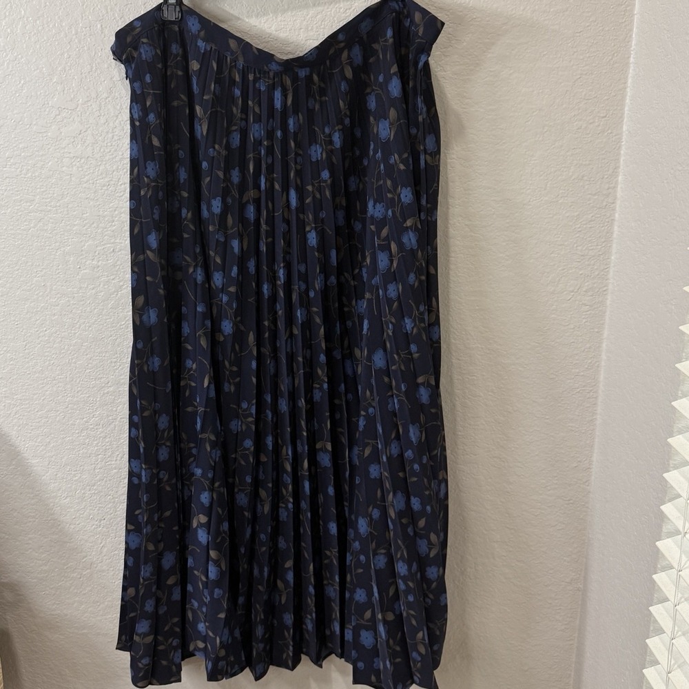 Radcliffe Sag Harbor Blue Floral Pleated Maxi Skirt Womens 2X Cottage Whimsigoth - Picture 7 of 7